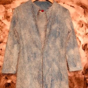 DONATED Designer Super Stilling Blue Mini Coat Jacket
